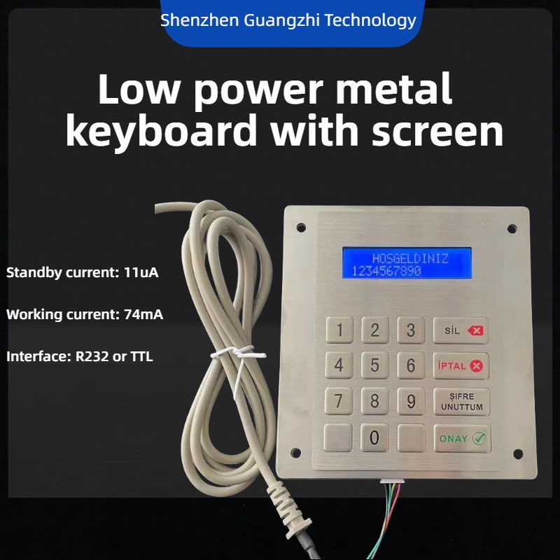 Low power consumption stainless steel metal keyboard with display screen model GZ-Z001045,USB tipkovnica